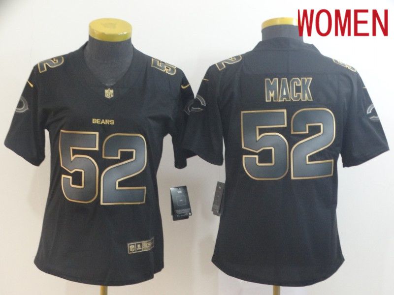 Women Chicago Bears #52 Mack Nike Vapor Limited Black Golden NFL Jerseys->chicago bears->NFL Jersey